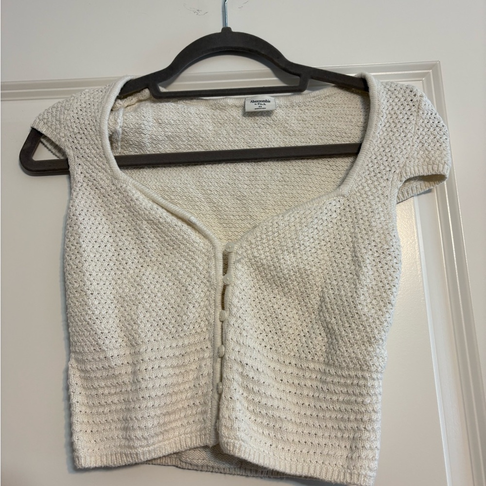Abercrombie & Fitch Cream Knit Crop Top